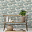 Grandeco Ancient Forest Toile Textured Wallpaper, Green
