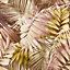 Grandeco Antigua Palm Pink & Ochre Palm Leaf Wallpaper