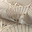 Grandeco Art Deco Nile Palm Textured Wallpaper, Beige Gold