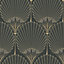 Grandeco Art Deco Nile Palm Textured Wallpaper, Black Gold