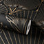 Grandeco Art Deco Nile Palm Textured Wallpaper, Black Gold