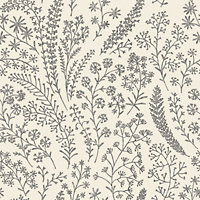 Grandeco Astrid Embroidery Stitch Foliage Trail Wallpaper, White