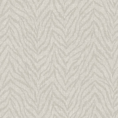 Grandeco Attitude Distressed Zebra Print Effect Blown Vinyl Wallpaper, Grey
