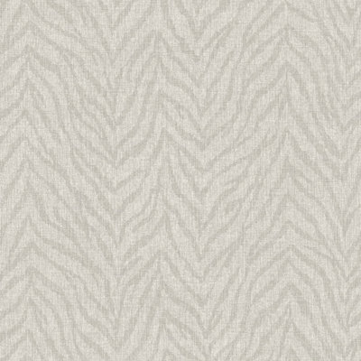 Grandeco Attitude Distressed Zebra Print Effect Blown Vinyl Wallpaper, Grey