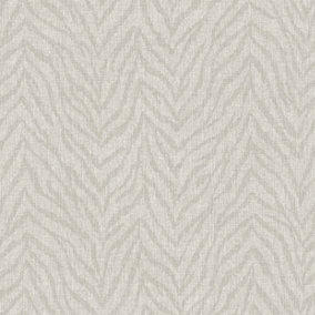 Grandeco Attitude Distressed Zebra Print Effect Blown Vinyl Wallpaper, Grey
