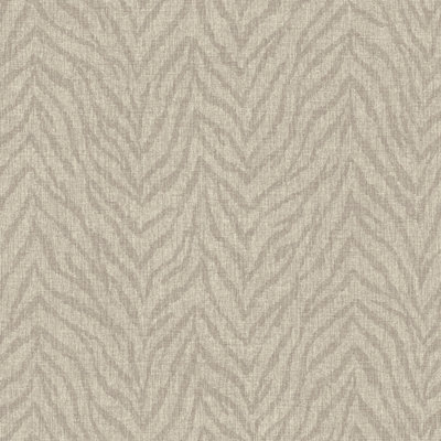Grandeco Attitude Distressed Zebra Print Effect Blown Vinyl Wallpaper, Natural