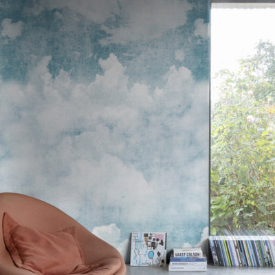 Grandeco Blue Sky Clouds 3 panel repeatable Mural 1.59 x 2.8m