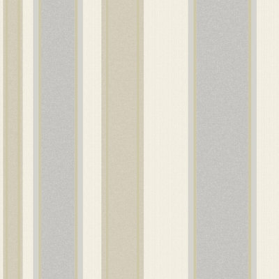 Grandeco Boheme Vertical Stripe Pattern Glitter Textured Metallic Motif
