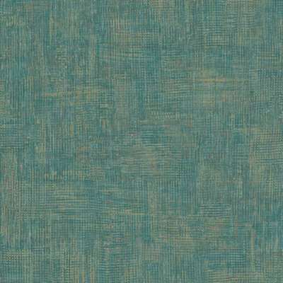 Grandeco Boutique Collection Altink Plain Teal Metallic Textured Emboss Wallpaper