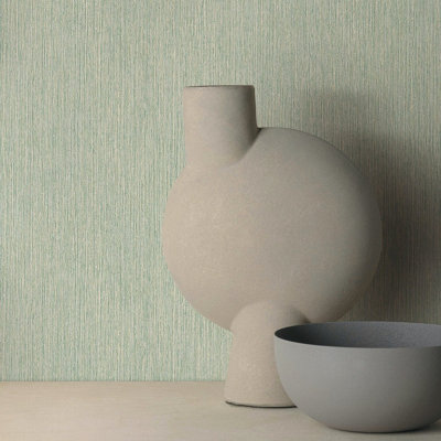 Grandeco Boutique Driftwood Seagrass Effect Luxury Weight Embossed Wallpaper, Green
