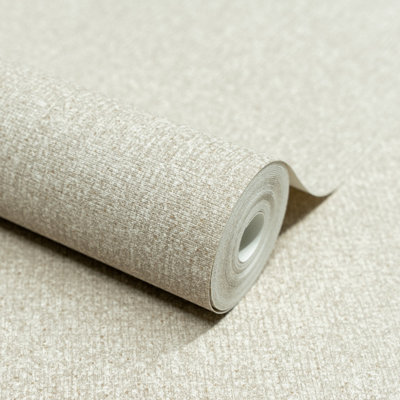 Grandeco Boutique Monroy Semi Plain Effect Luxury Weight Embossed Wallpaper, Off White