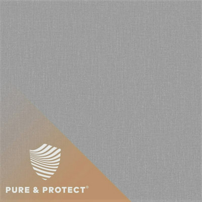 Grandeco Boutique Nursery Pure & Protect Cirrus Woven Linen Textured Antibacterial Wallpaper, Dark Grey
