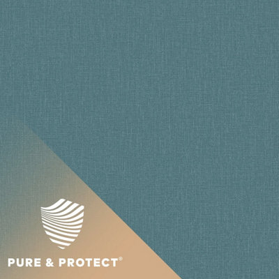 Grandeco Boutique Nursery Pure & Protect Cirrus Woven Linen Textured Antibacterial Wallpaper, Dark Teal
