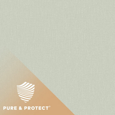 Grandeco Boutique Nursery Pure & Protect Cirrus Woven Linen Textured Antibacterial Wallpaper, Green