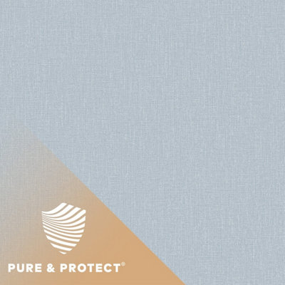 Grandeco Boutique Nursery Pure & Protect Cirrus Woven Linen Textured Antibacterial Wallpaper, Light Blue