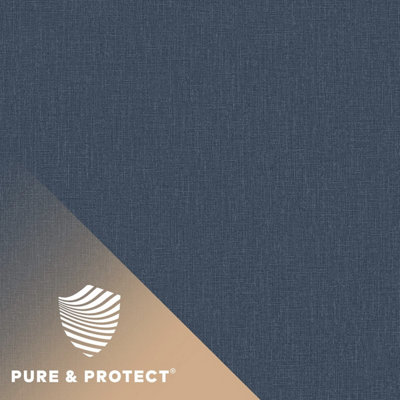 Grandeco Boutique Nursery Pure & Protect Cirrus Woven Linen Textured Antibacterial Wallpaper, Navy