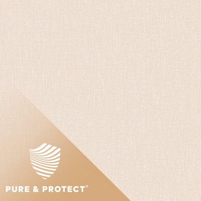Grandeco Boutique Nursery Pure & Protect Cirrus Woven Linen Textured Antibacterial Wallpaper, Pale Pink