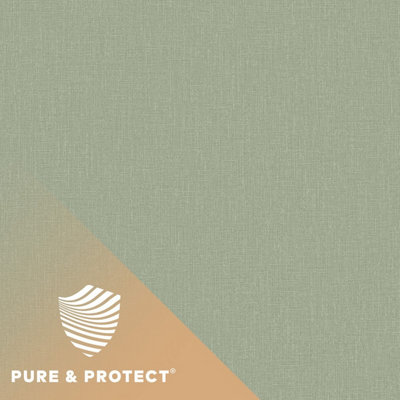 Grandeco Boutique Nursery Pure & Protect Cirrus Woven Linen Textured Antibacterial Wallpaper, Sage Green