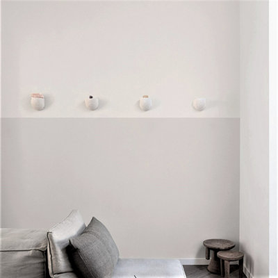 Grandeco Boutique Nursery Pure & Protect Cirrus Woven Linen Textured Antibacterial Wallpaper, White