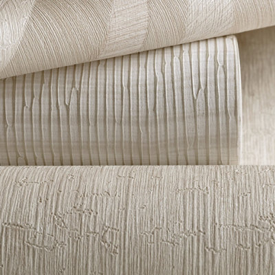 Grandeco Boutique Olivine Grass Leaves Embossed  Wallpaper, Neutral