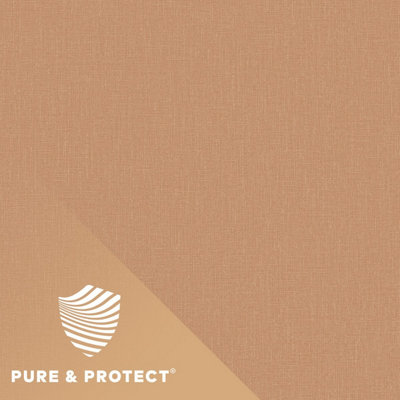 Grandeco Boutique Pure & Protect Cirrus Woven Linen Textured Antibacterial Wallpaper, Terracotta