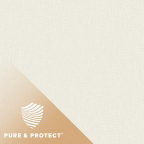 Grandeco Boutique Pure & Protect Cirrus Woven Linen Textured Antibacterial Wallpaper, White