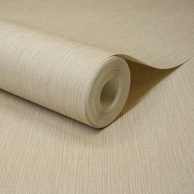 Grandeco Boutique Rays Grasscloth Effect PVC-free Eco Wallpaper, Beige