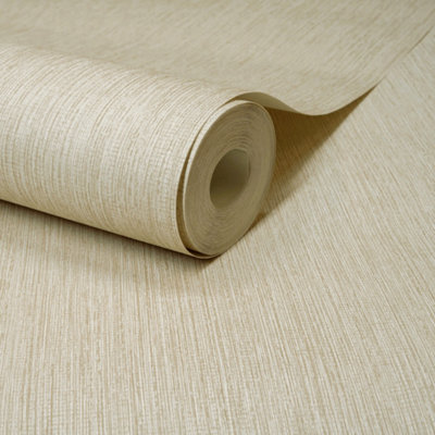 Grandeco Boutique Rays Grasscloth Effect PVC-free Eco Wallpaper, Cream