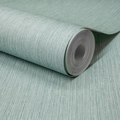 Grandeco Boutique Rays Grasscloth Effect PVC-free Eco Wallpaper, Teal