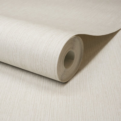 Grandeco Boutique Rays Grasscloth Effect PVC-free Eco Wallpaper, White