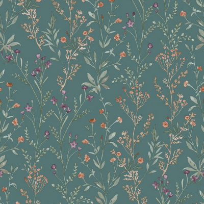 Grandeco Boutique Spring Leaf PVC-free Eco Wallpaper, Green