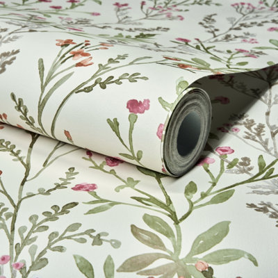 Grandeco Boutique Spring Leaf PVC-free Eco Wallpaper, Neutral