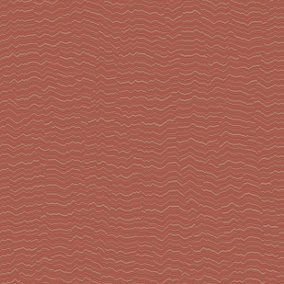 Grandeco Boutique Yoro Sand Dune Wave Texture Embossed Metallic Wallpaper, Rust Red