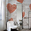 Grandeco Brick Heart 3 lane repeatable Textured Mural,  2.8 x 1.59m