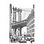 Grandeco Brooklyn Bridge 3 lane Textured Mural, 2.8 x 1.59m