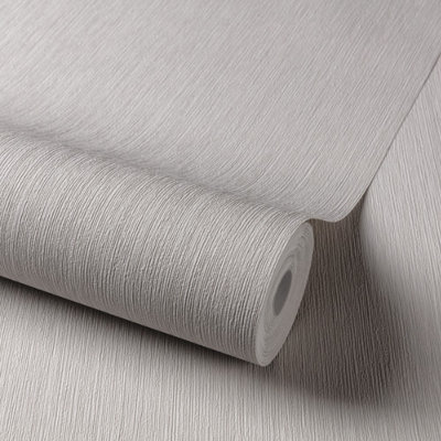 Grandeco Brushstroke Effect Plain Matisse Textured Wallpaper, Grey