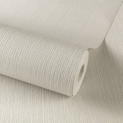 Grandeco Calcutta Plain Blown Vinyl Textured Wallpaper, Neutral DIY