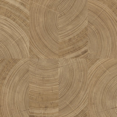 Grandeco Cambara Stacked Log Wood Block Textured Wallpaper, Light Oak