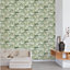 Grandeco Canopy View Contemporay Scenic Tree Toile Textured Wallpaper, Green