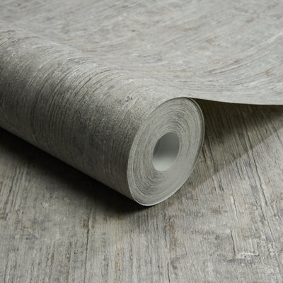 Grandeco Cemento Organic Plaster Effect Textured Wallpaper, Mid Grey