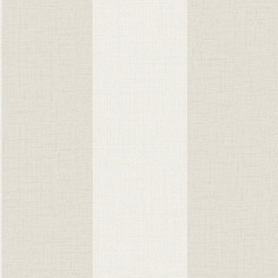Grandeco Classic Wide Textured Stripe Wallpaper, Neutral Beige