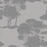 Grandeco Darcy Forest Wood Tree Pattern Wallpaper Modern Metallic Glitter Motif Grey A15704