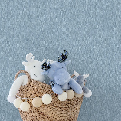 Grandeco Denim Jeans Marl Fabric Textured Wallpaper, Washed Blue