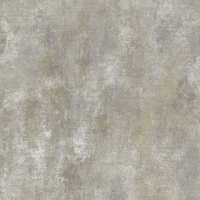 Grandeco Distressed Metallic Plaster Effect Plain Wallpaper, Grey