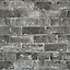 Grandeco Durham Brick Wall Industrial Pure Grey Wallpaper