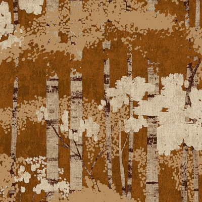 Grandeco Efferia Muted Trees Textured Wallpaper, Terracotta