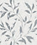 Grandeco Even Leaf Sprig Trail  Blown Vinyl Textured Wallpaper, White & Silver