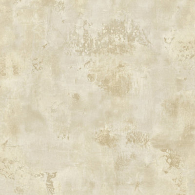 Grandeco Galvanised Metallic Plaster Cream Wallpaper