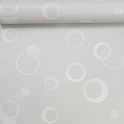 Grandeco Grey Circles Silver Glitter Textured Free Match Wallpaper