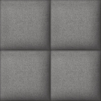 Grandeco Hektor Faux Padded Panel Textured Wallpaper, Grey